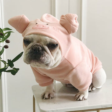 Autumn New Puppy Dog Clothes Cute Pink Pig Shape Funny Velvet Costumes For Small Medium Dog Clothing French Bulldog Hoodie Teddy daiiibabyyy